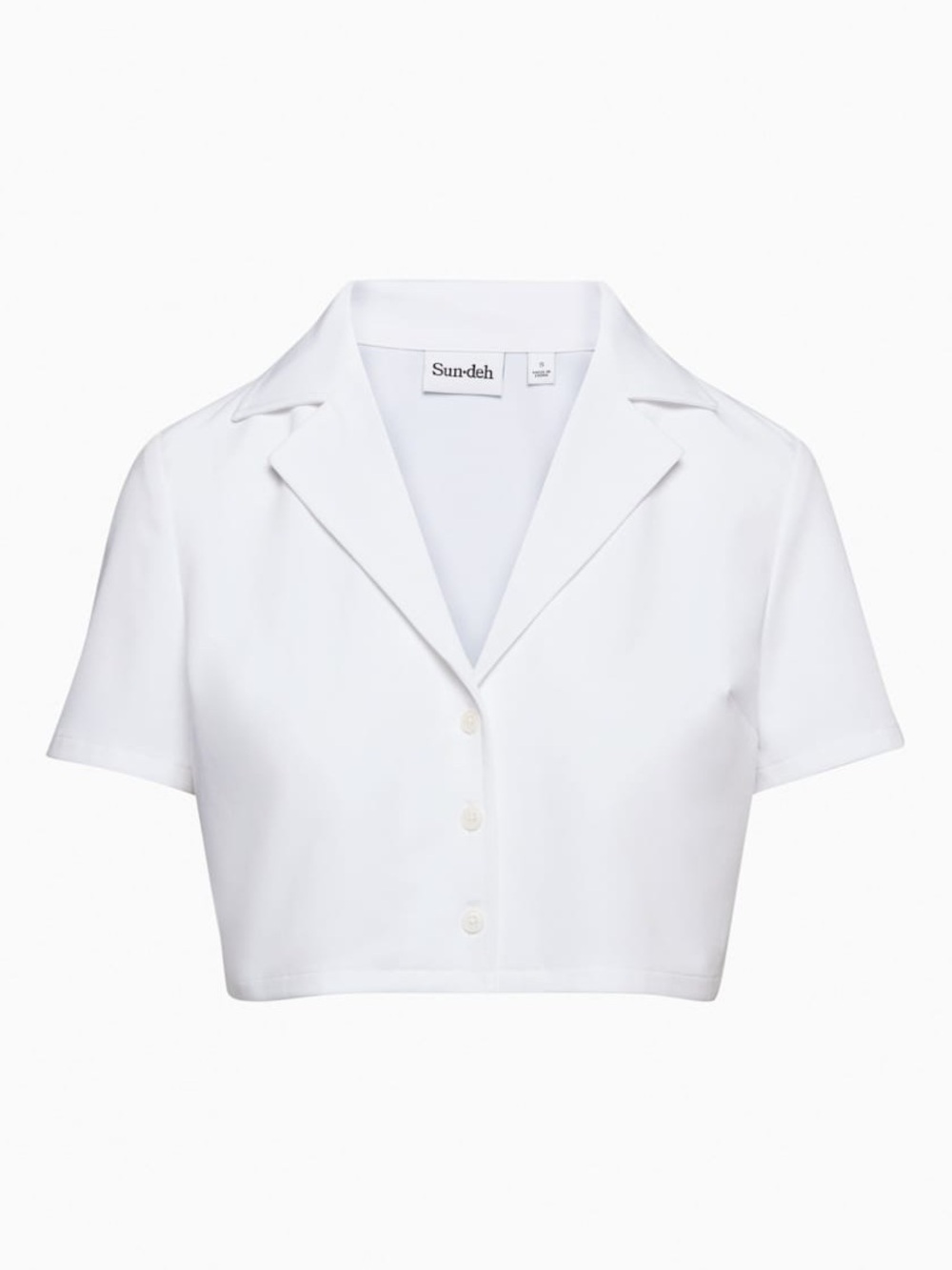 NWT Sun-deh Tuesday White Cropped Button Front Top Medium Aritzia